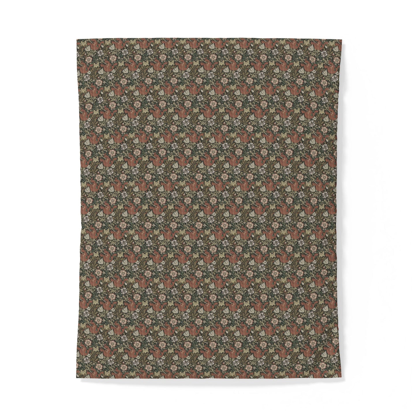 Floral patterned cotton duvet cover on a white background