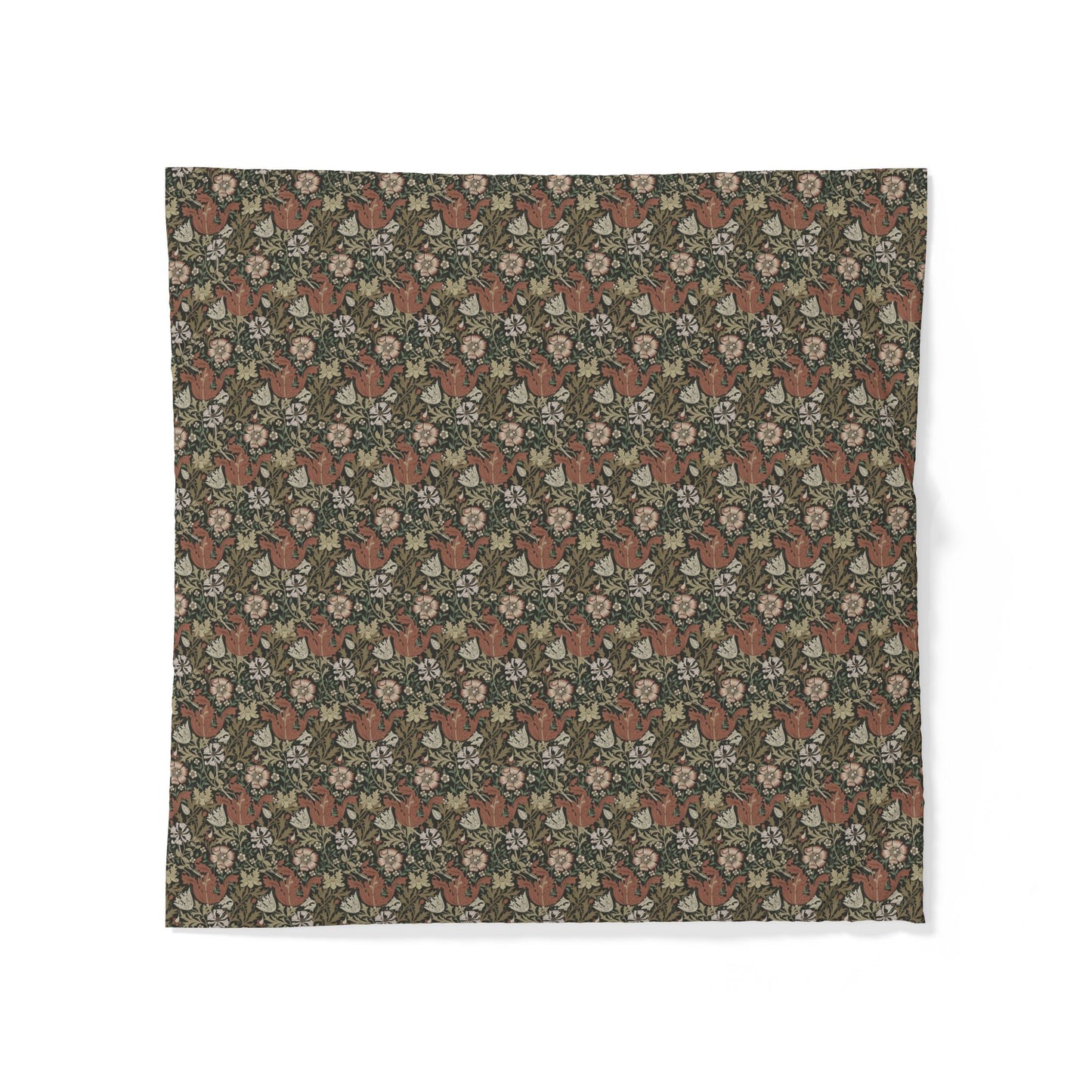 Floral patterned cotton duvet cover on a white background