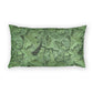 Green leaf patterned pillow on a white background