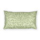 Green leaf-patterned pillow on a white background