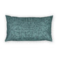Green leaf patterned pillow on a white background