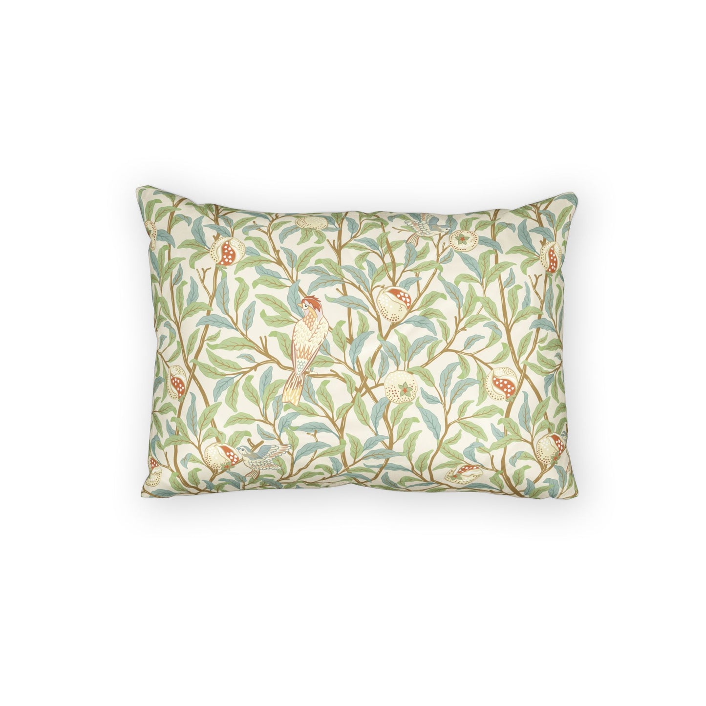 Decorative pillow with floral pattern on a white background