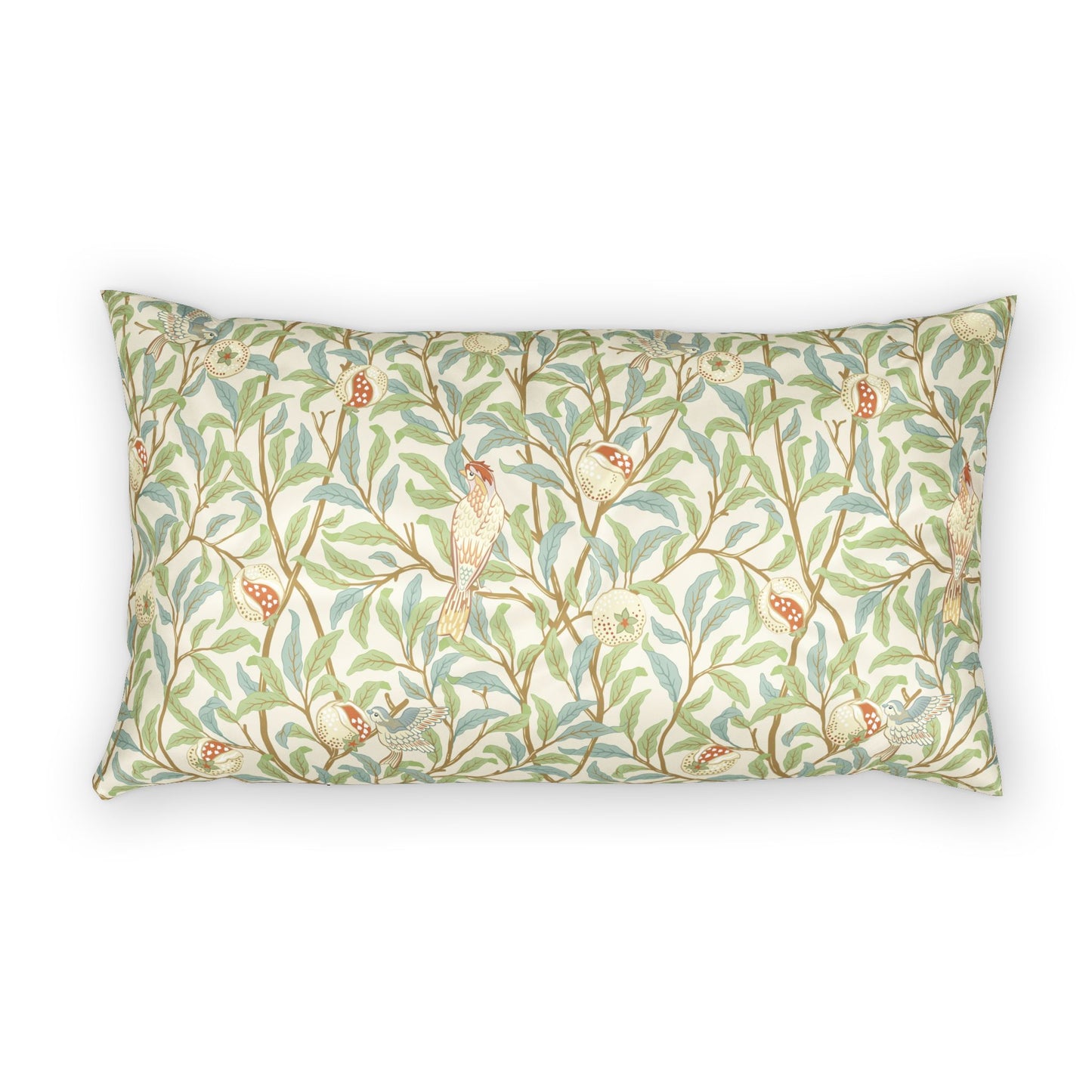 Decorative pillow with floral pattern on a white background