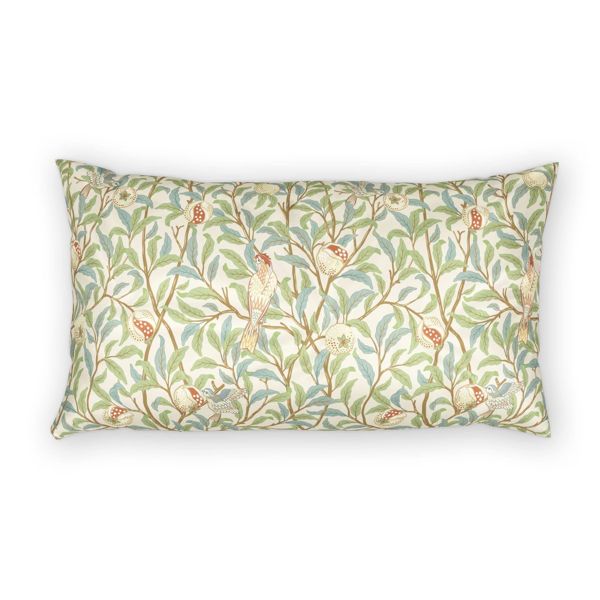 Decorative pillow with floral pattern on a white background
