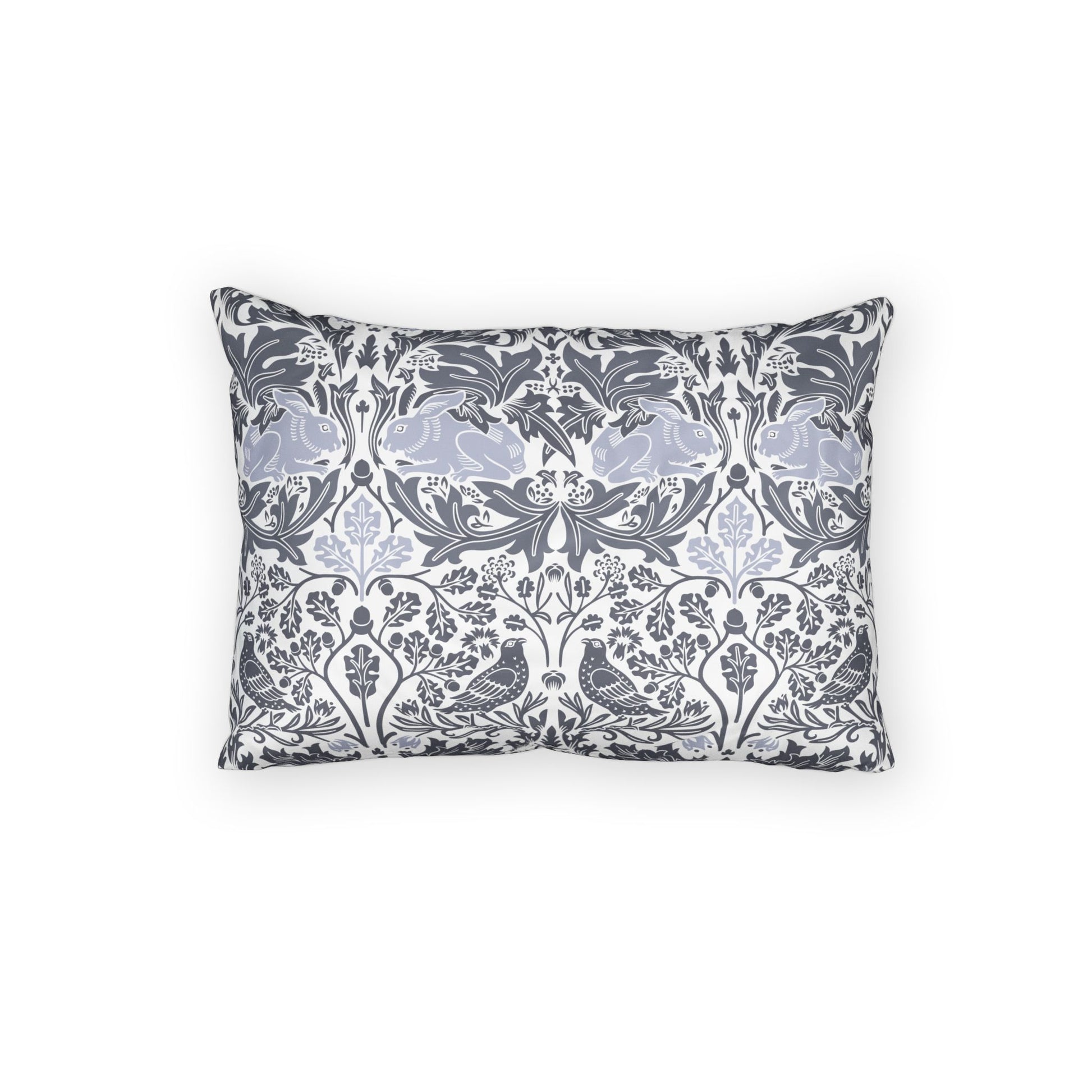 Decorative pillow with floral pattern on a white background
