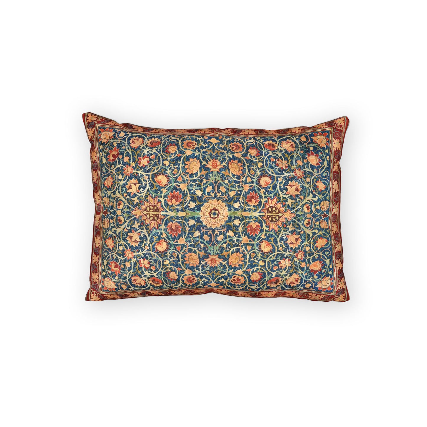 Decorative pillow with floral pattern on a white background