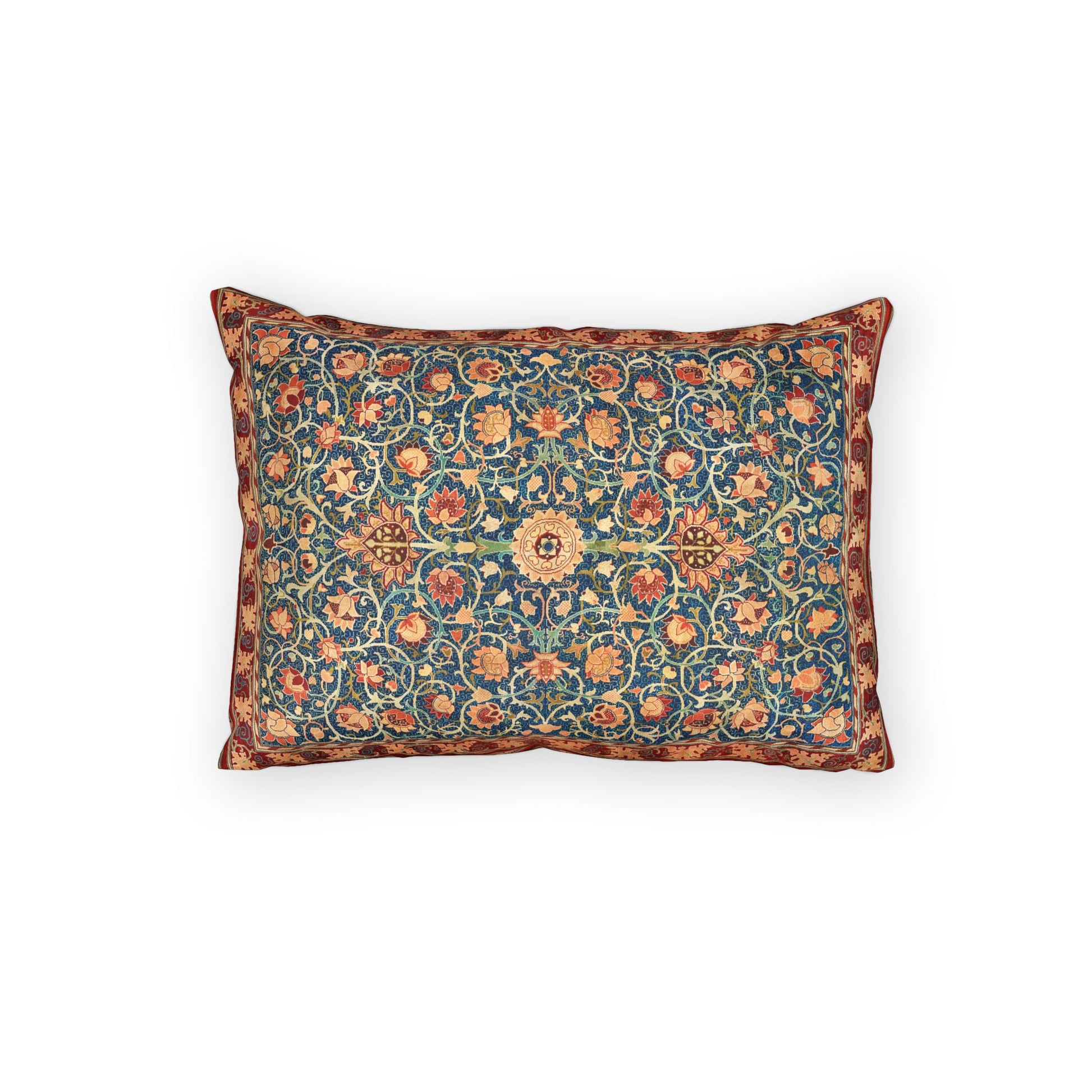 Decorative pillow with floral pattern on a white background