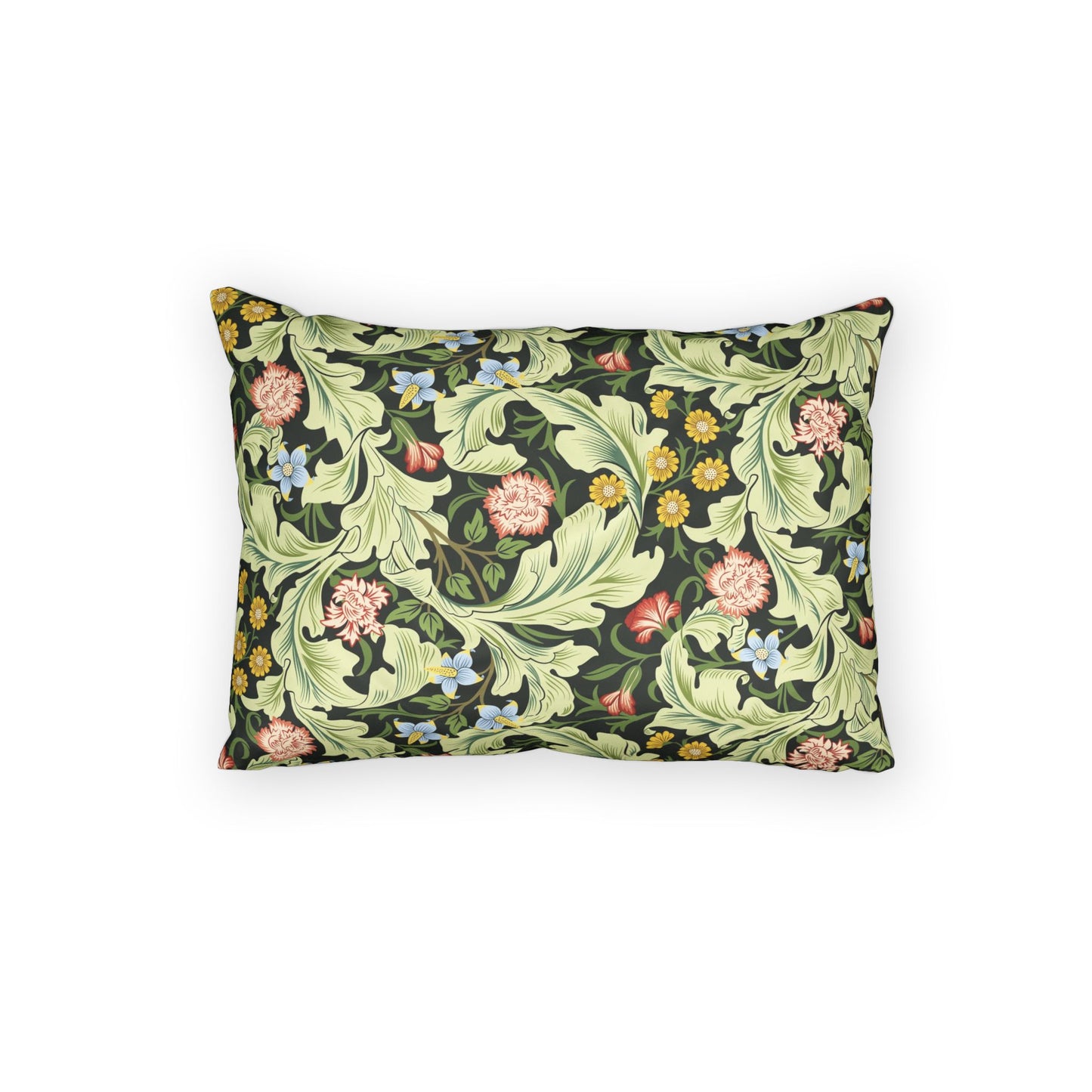 Decorative pillow with floral pattern on a white background