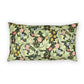 Floral patterned pillow on a white background