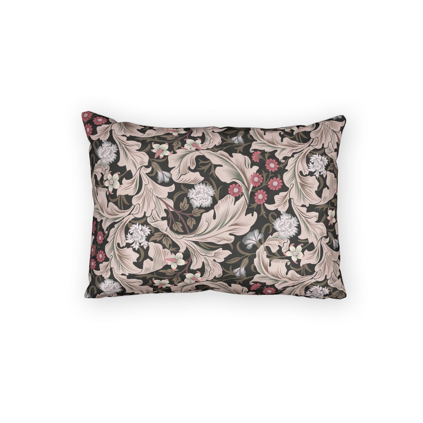 Decorative pillow with floral pattern on a white background