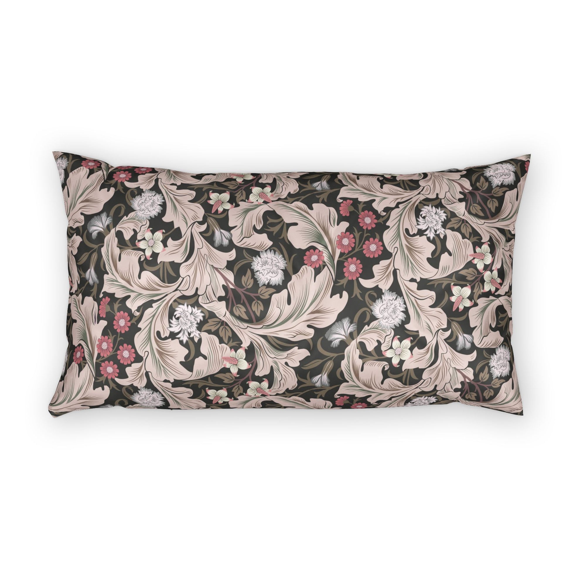 Floral patterned pillow on a white background