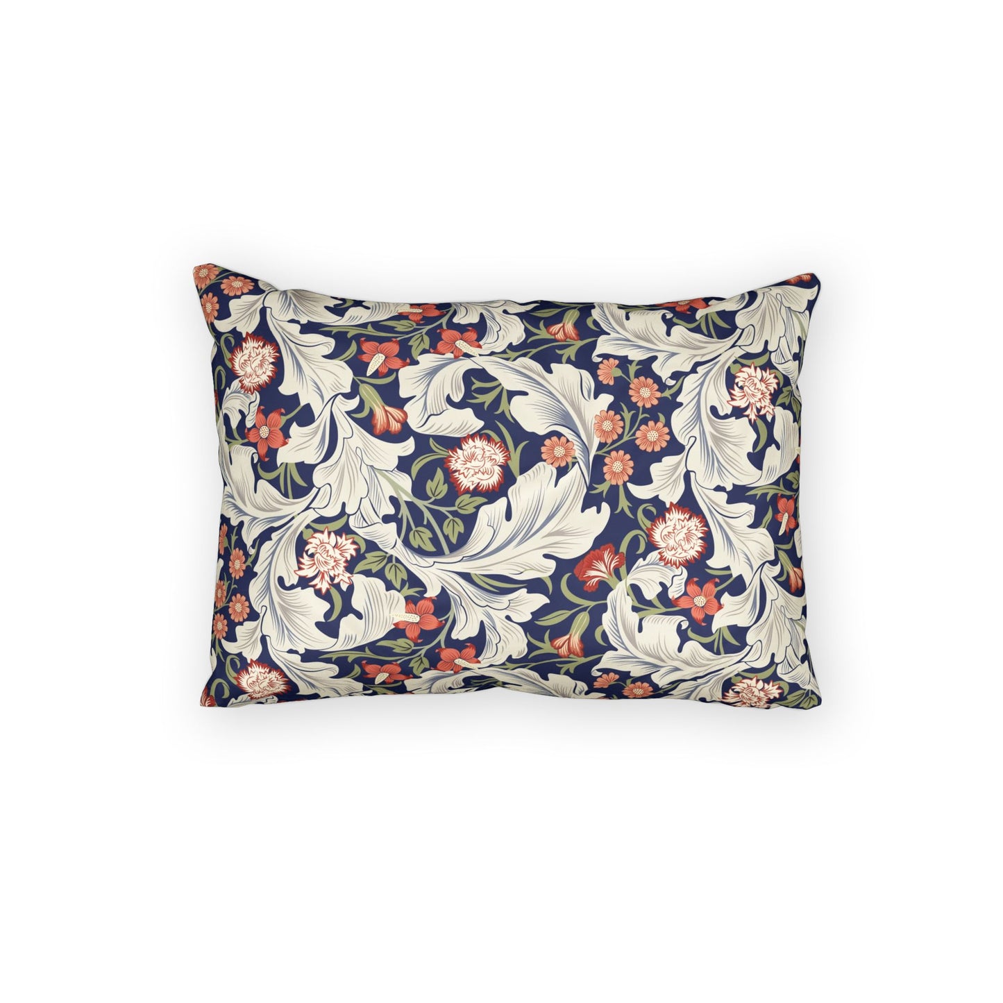 Floral patterned pillow on a white background
