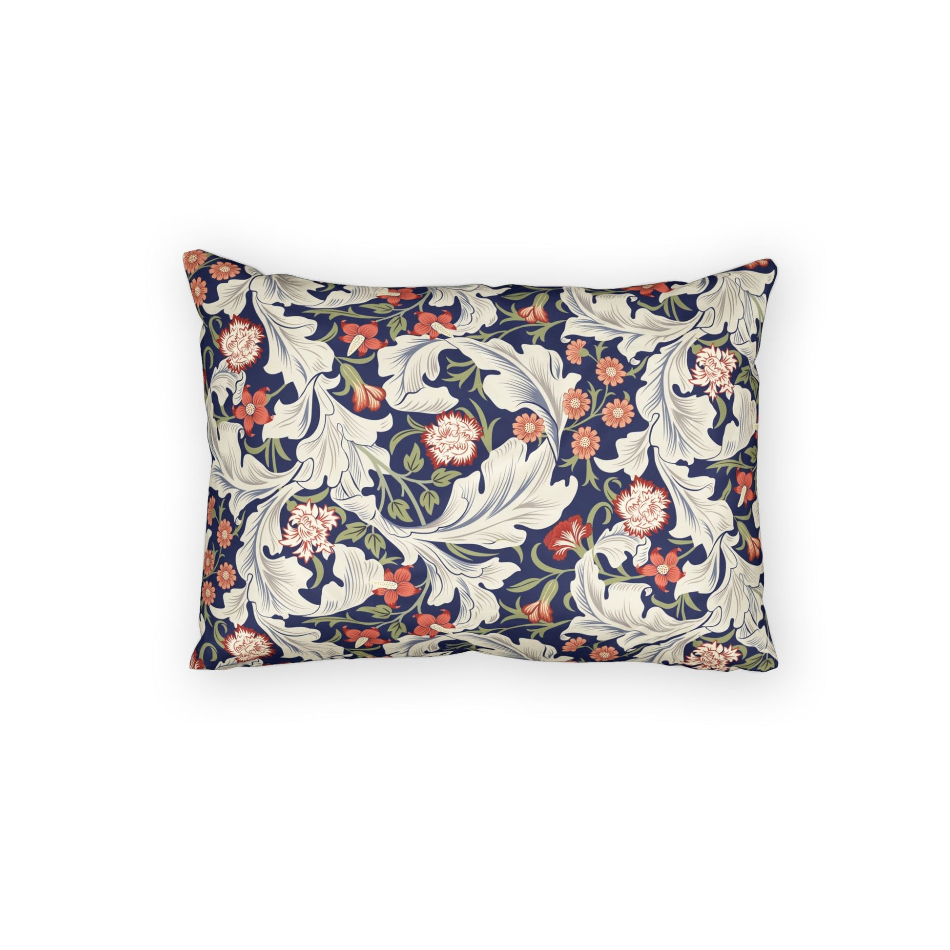 Floral patterned pillow on a white background