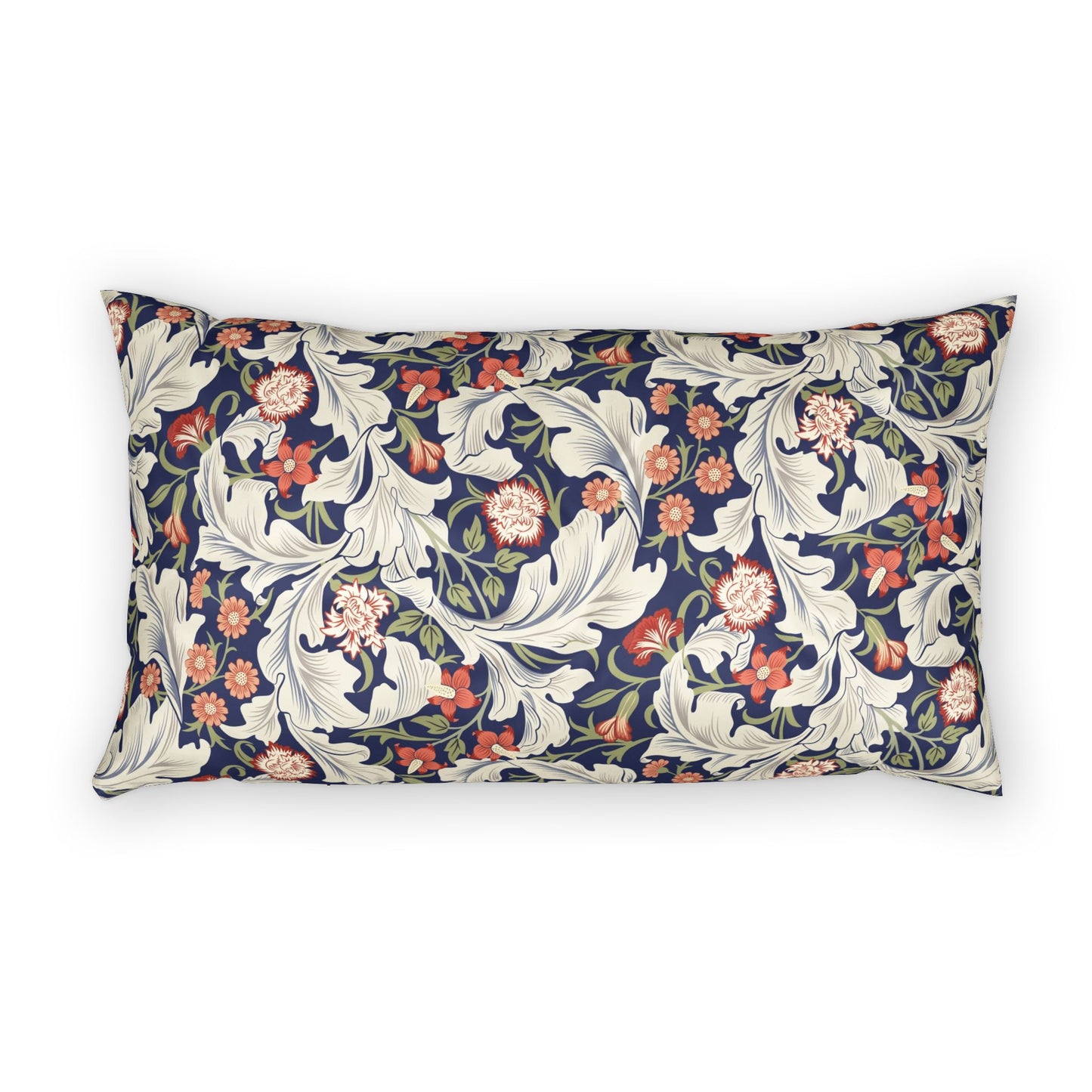 Floral patterned pillow on a white background