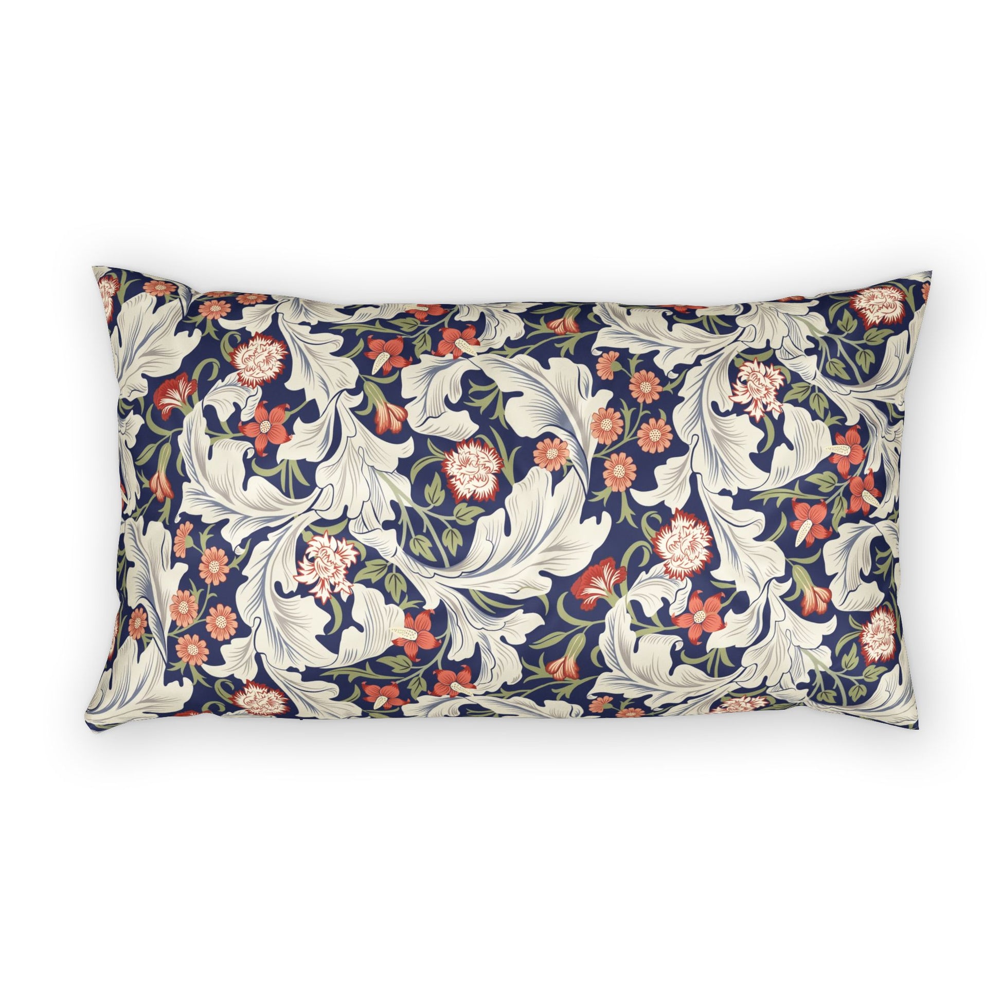 Floral patterned pillow on a white background