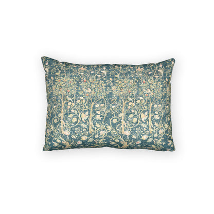 Decorative pillow with a floral pattern on a white background