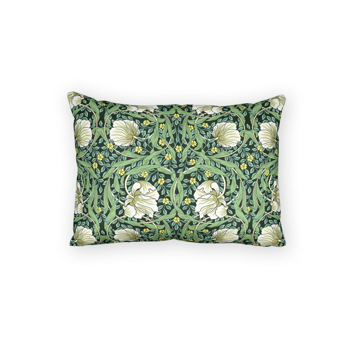 Decorative pillow with floral pattern on a white background