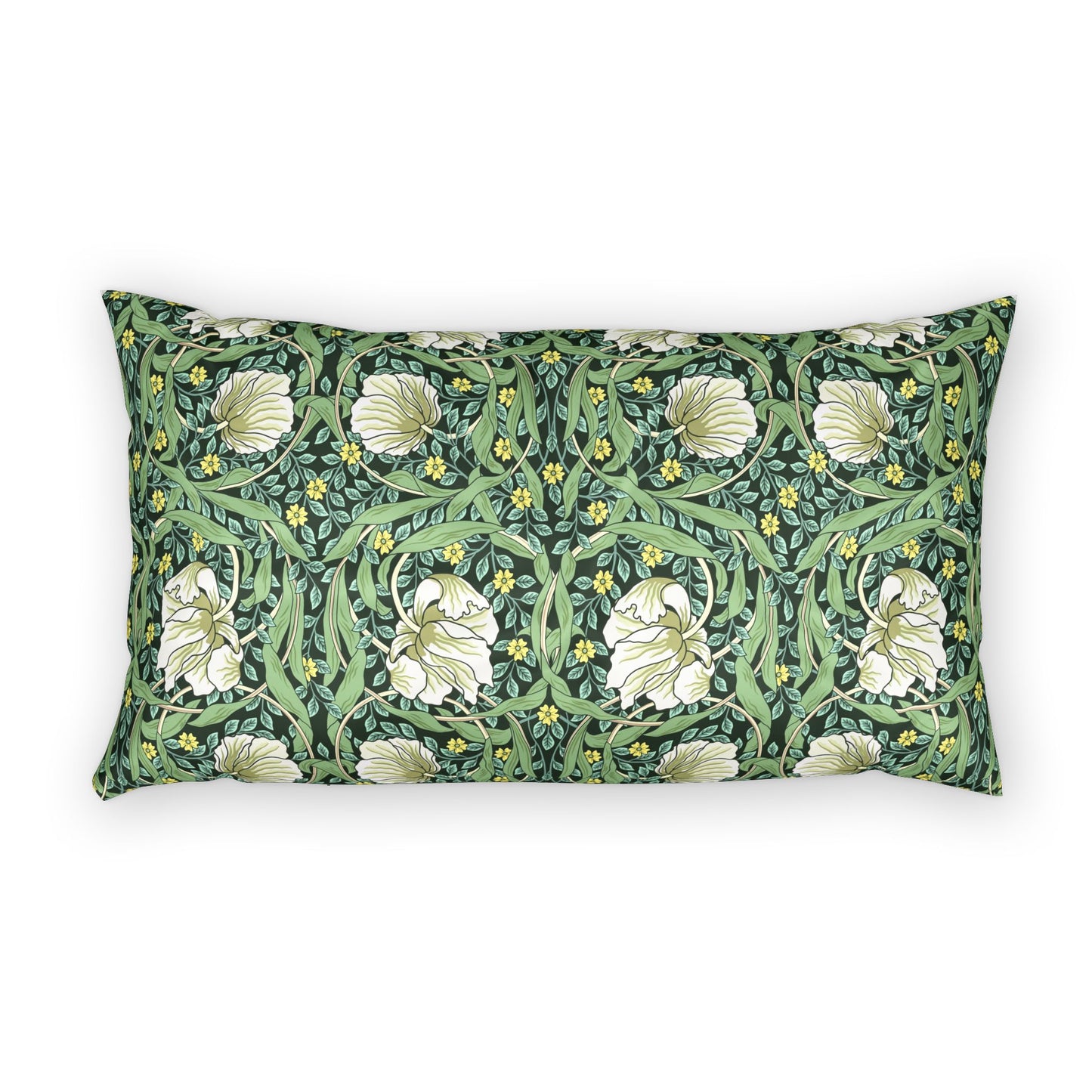 Decorative pillow with floral pattern on a white background