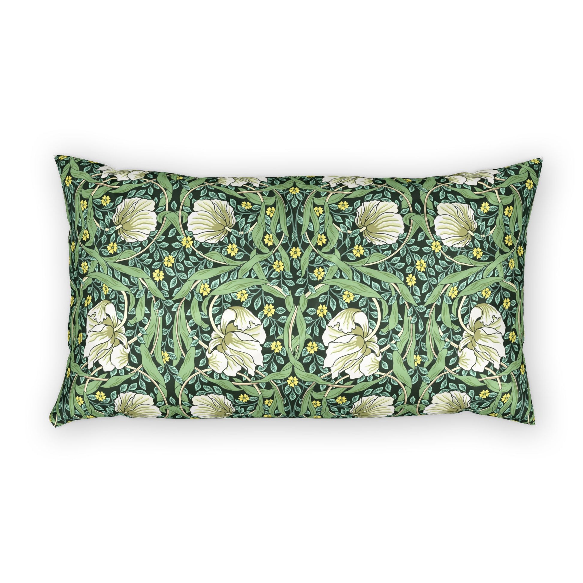 Decorative pillow with floral pattern on a white background