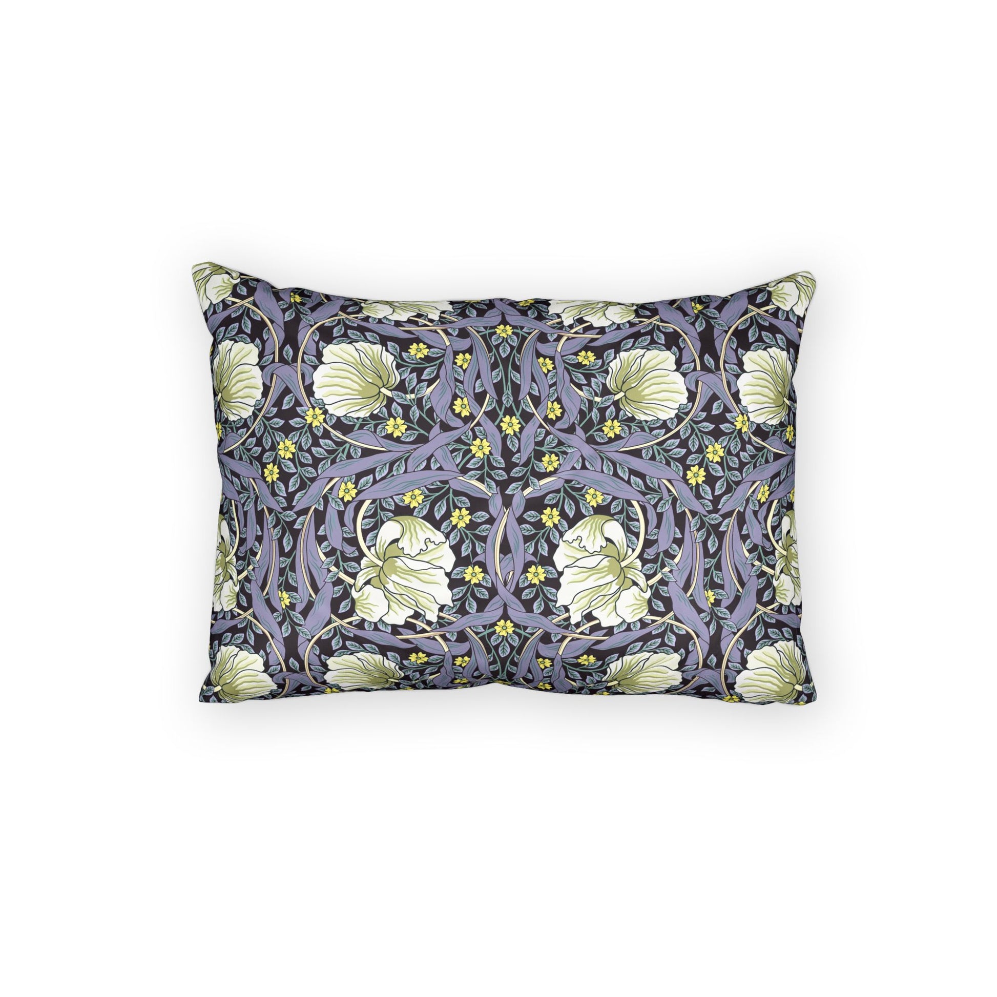 Decorative pillow with floral pattern on a white background