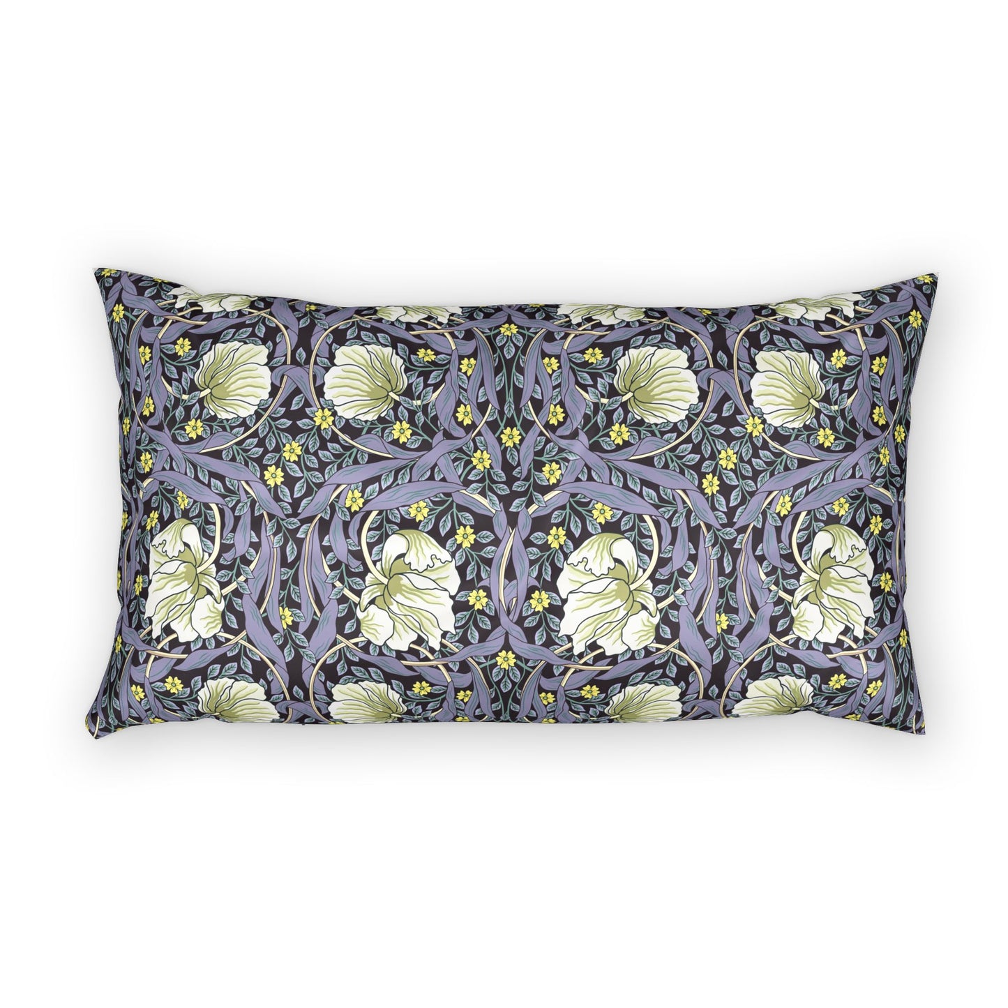 Decorative pillow with floral pattern on a white background