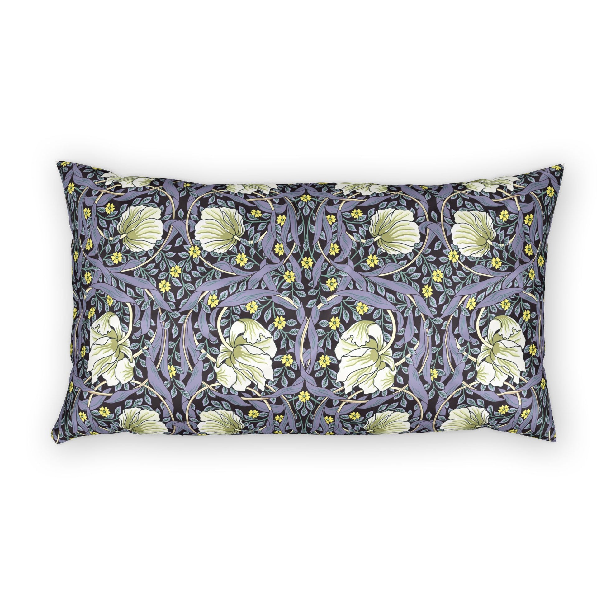 Decorative pillow with floral pattern on a white background