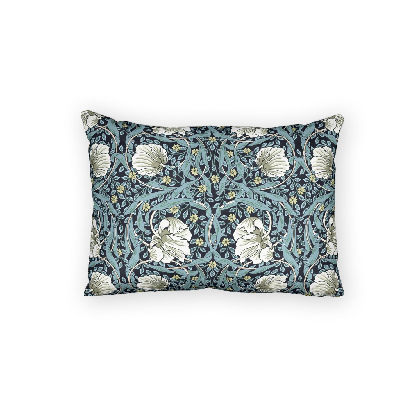 Decorative pillow with floral pattern on a white background