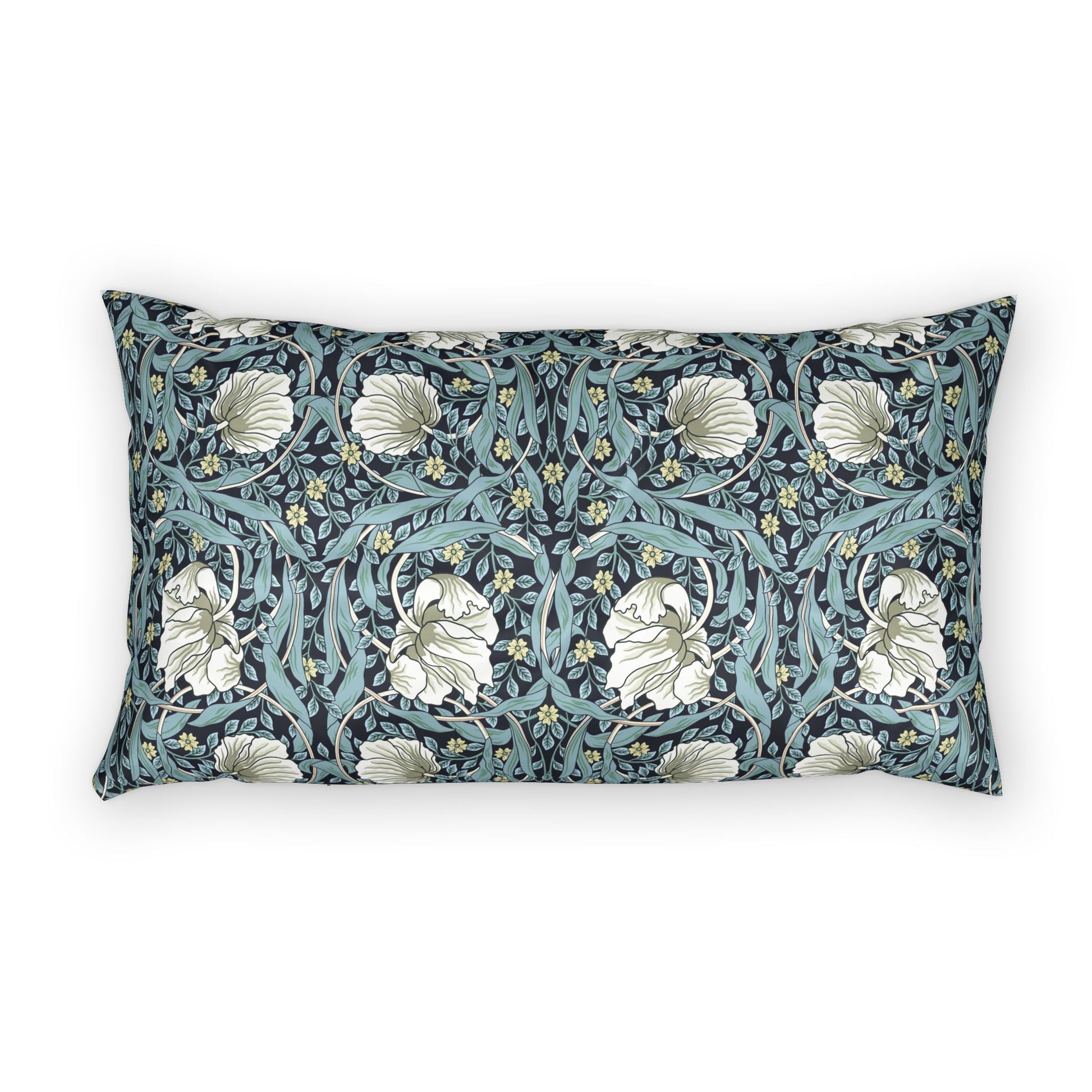 Decorative pillow with floral pattern on a white background
