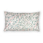 Decorative pillow with leaf pattern on a white background