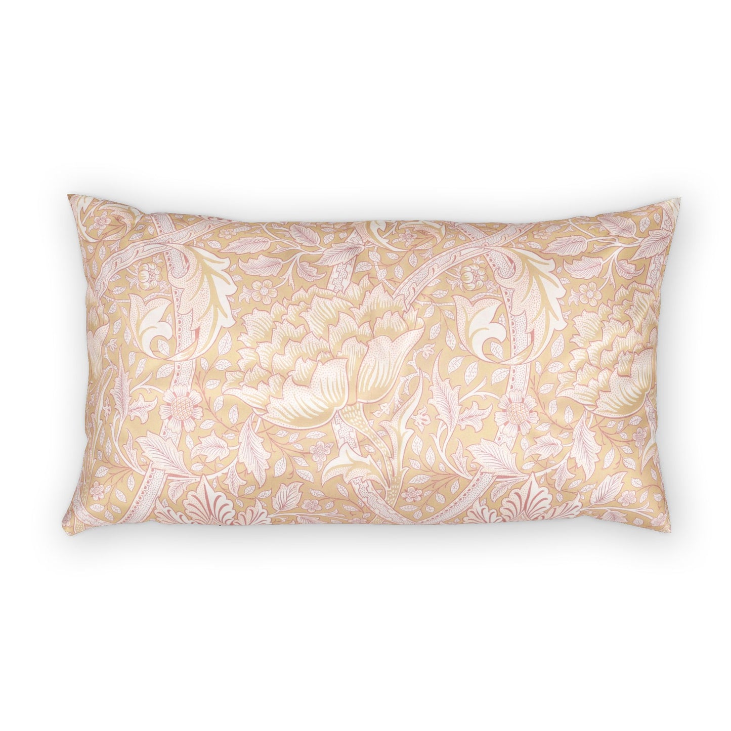 Decorative pillow with floral pattern on a white background