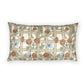 Decorative pillow with floral and butterfly pattern on a white background