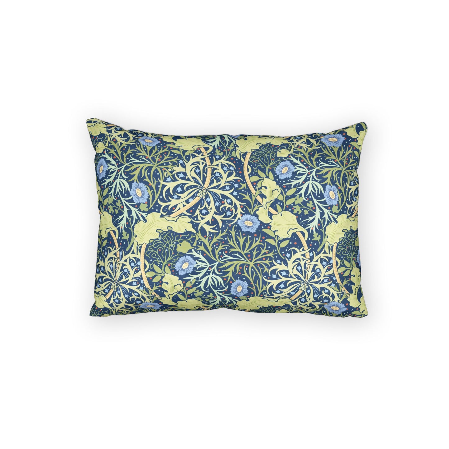 Decorative pillow with floral pattern on a white background