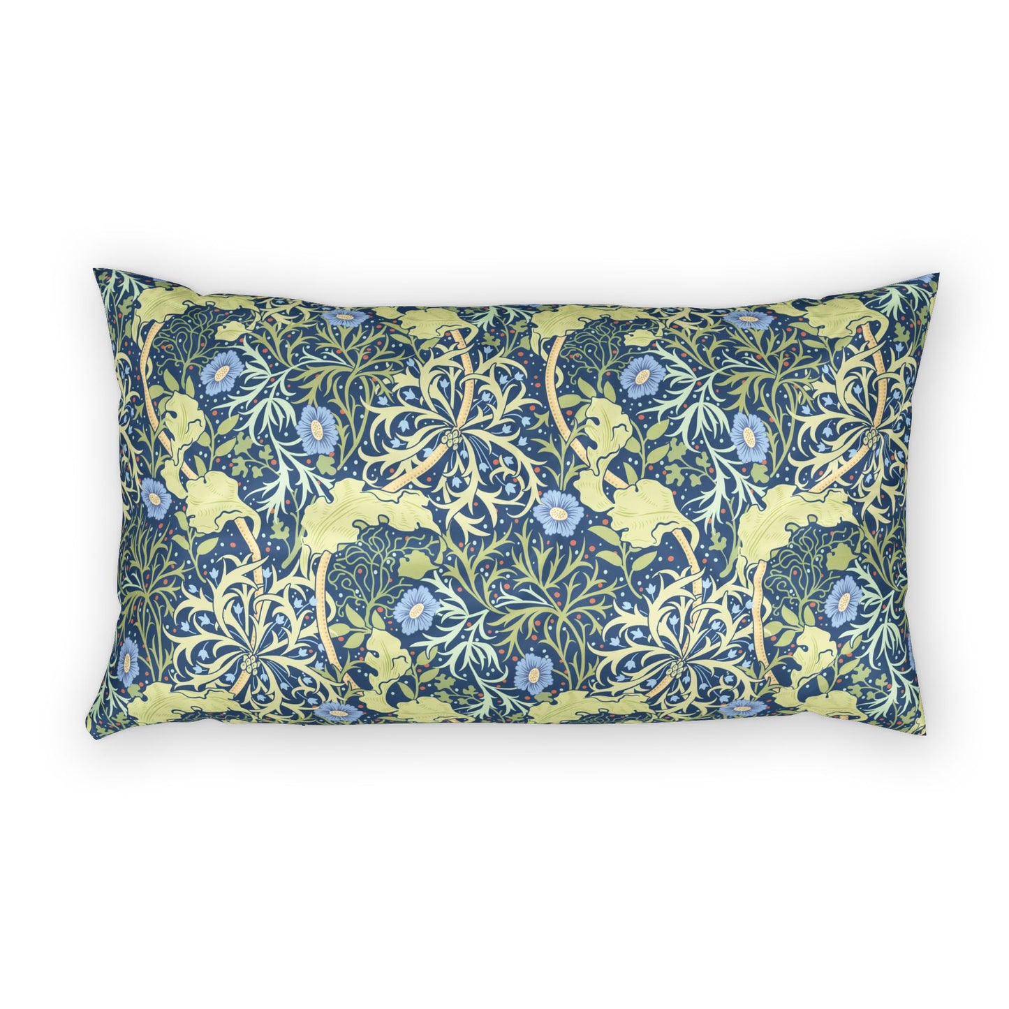 Decorative pillow with floral pattern on a white background