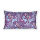 Decorative pillow with floral and abstract pattern on a white background