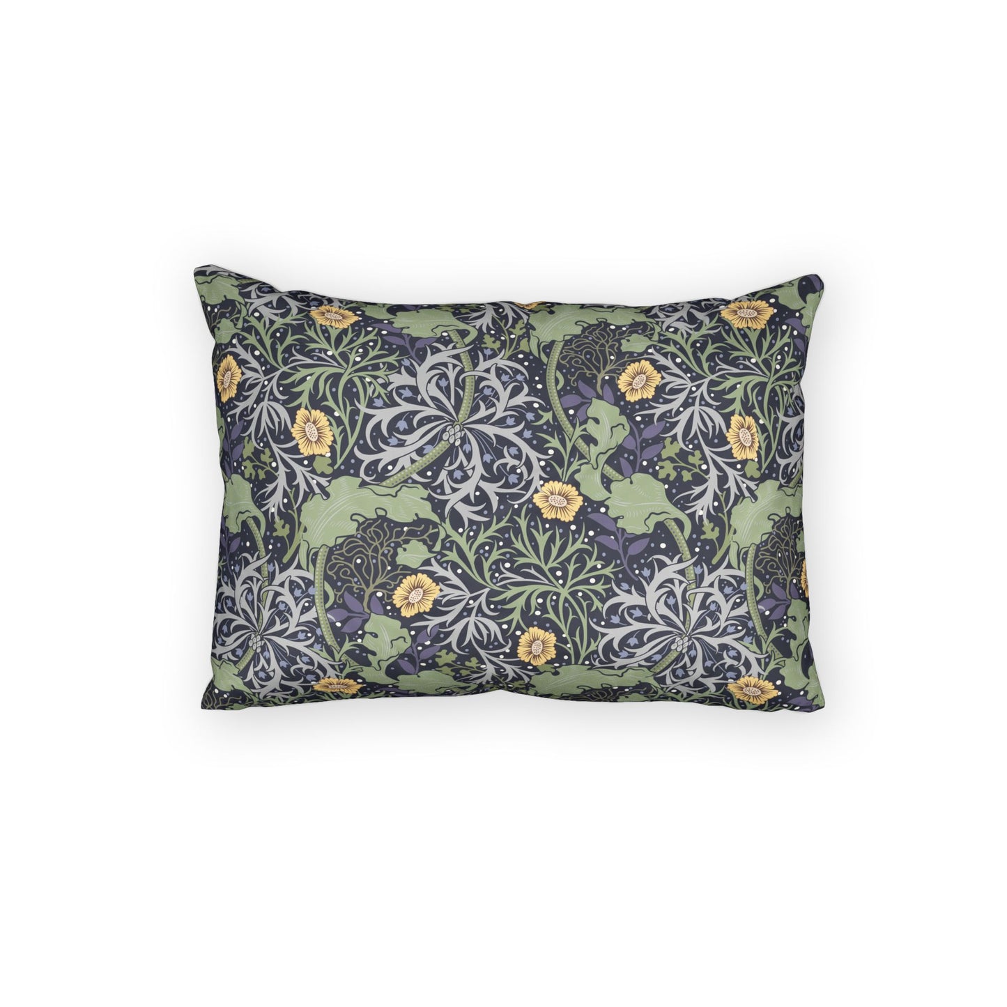 Decorative pillow with floral pattern on a white background