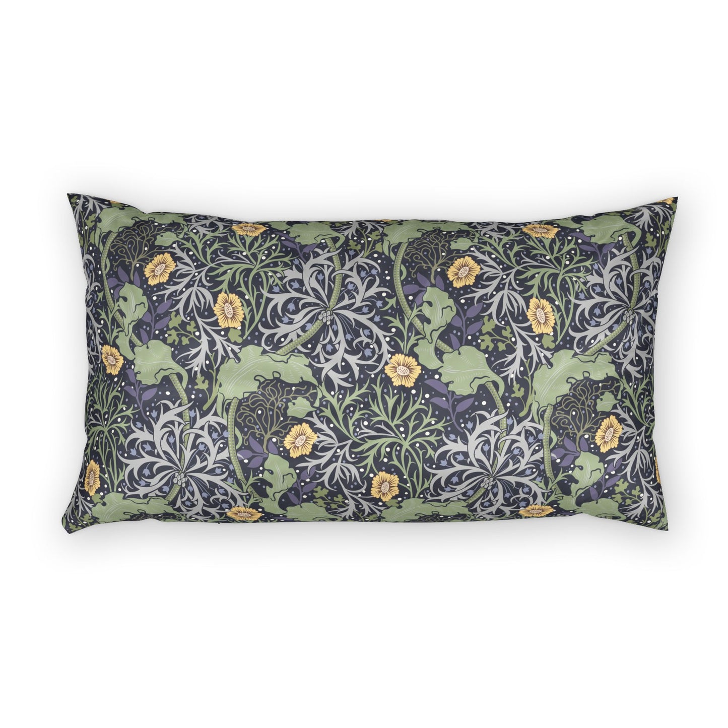 Decorative pillow with floral pattern on a white background