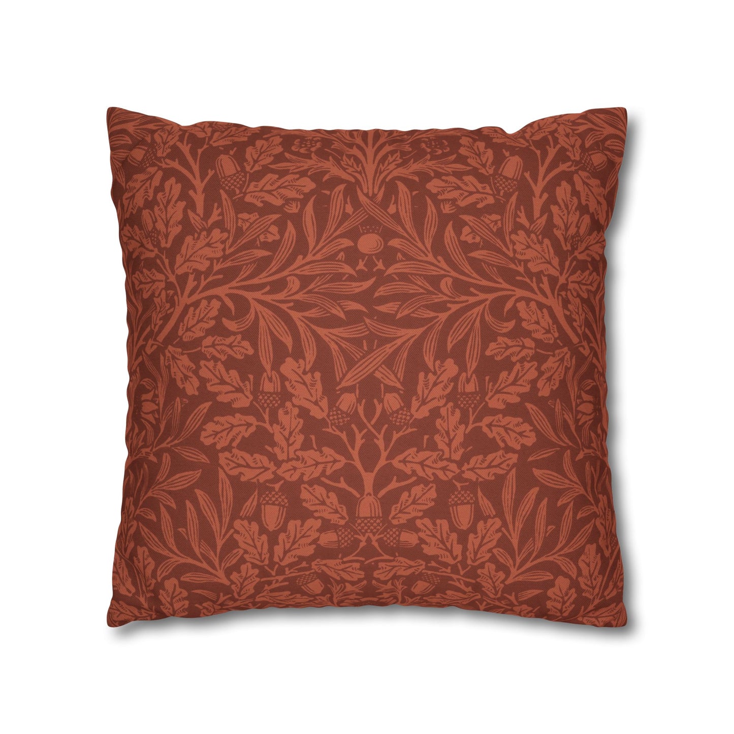 Decorative pillow with leaf pattern on a white background