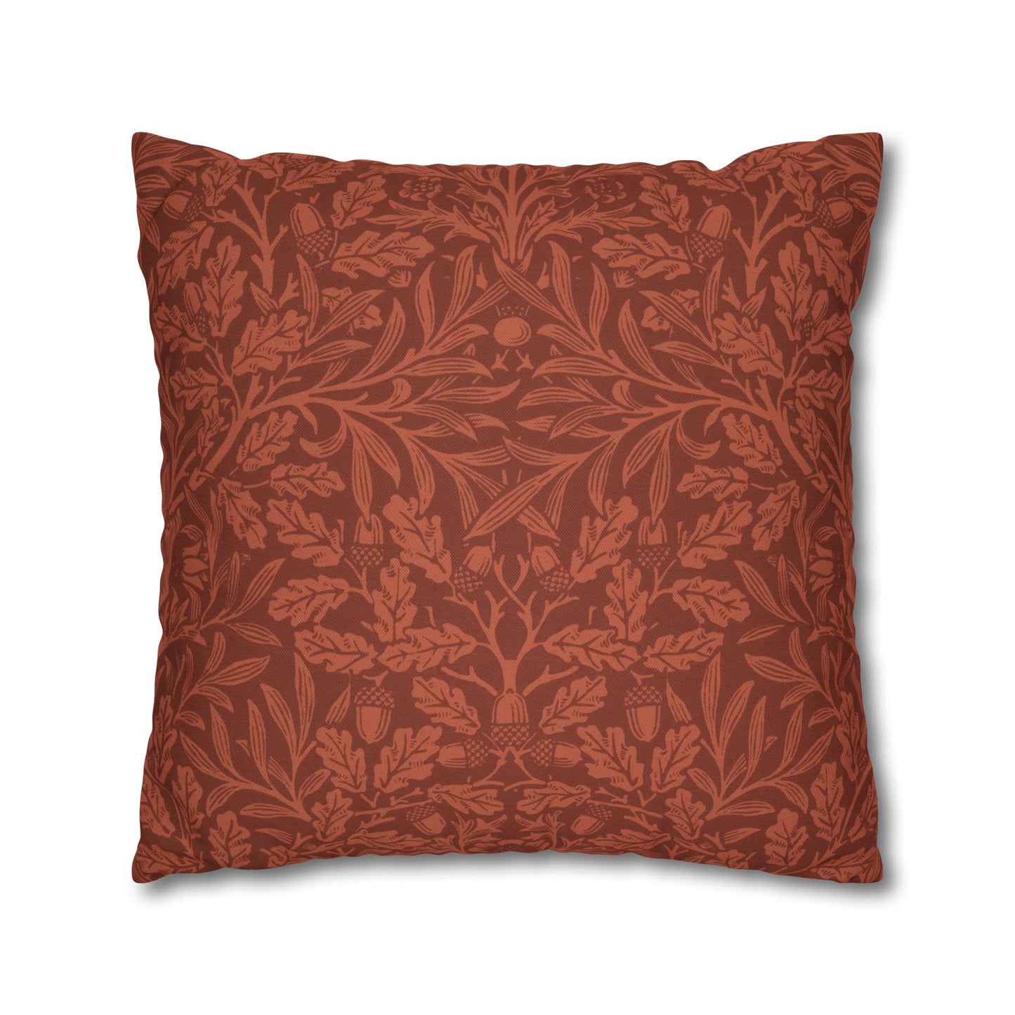 Decorative pillow with a leaf pattern on a white background