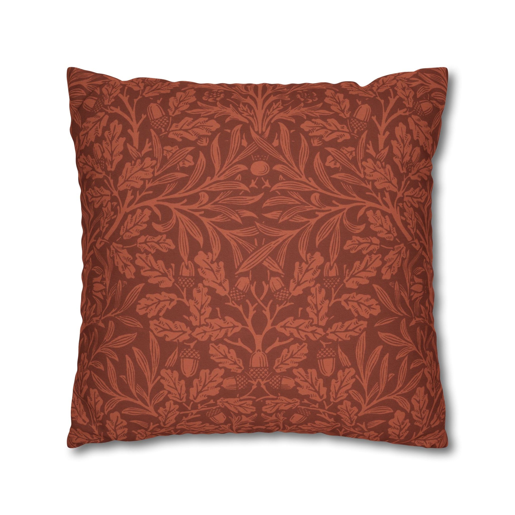 Decorative pillow with a leaf pattern on a white background