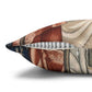 Decorative pillow with a patterned design on a white background