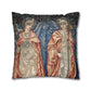 Decorative pillow with angelic design on a white background