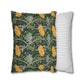 Two pillows, one with a floral pattern and one with a striped pattern, on a white background.
