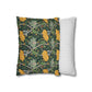 Two pillows, one with a floral pattern and the other with a striped pattern, on a white background.