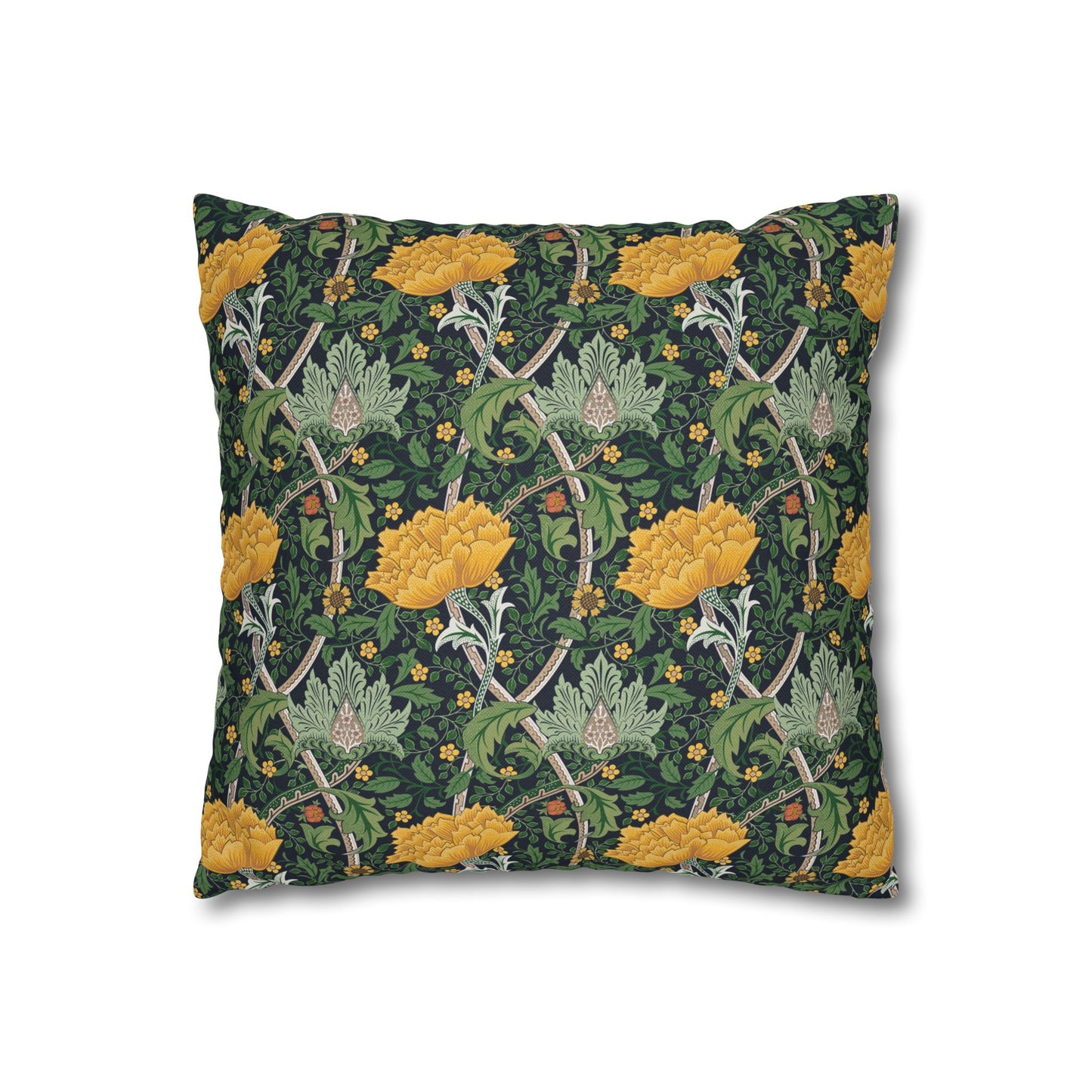 Decorative pillow with floral pattern on a white background