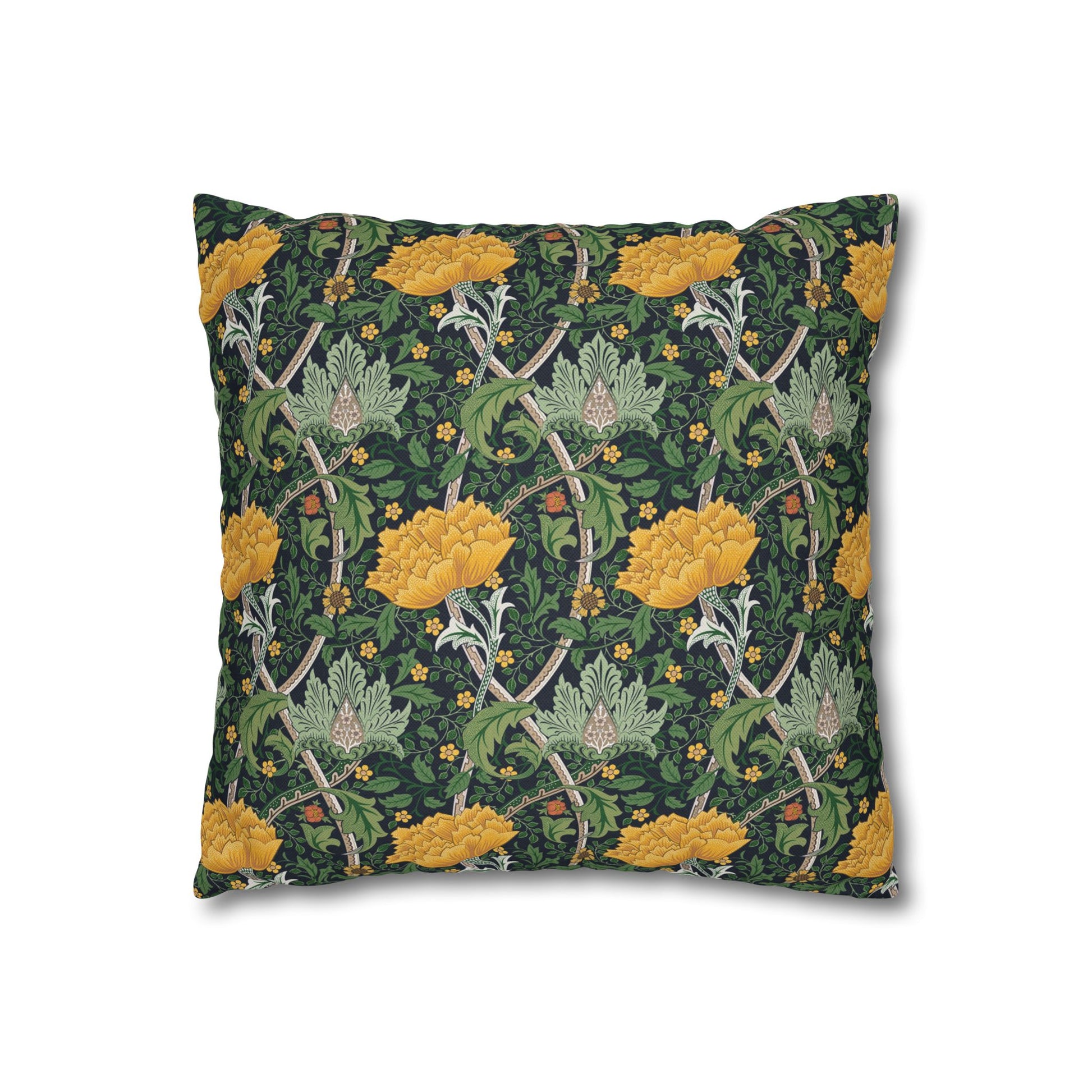 Decorative pillow with floral pattern on a white background