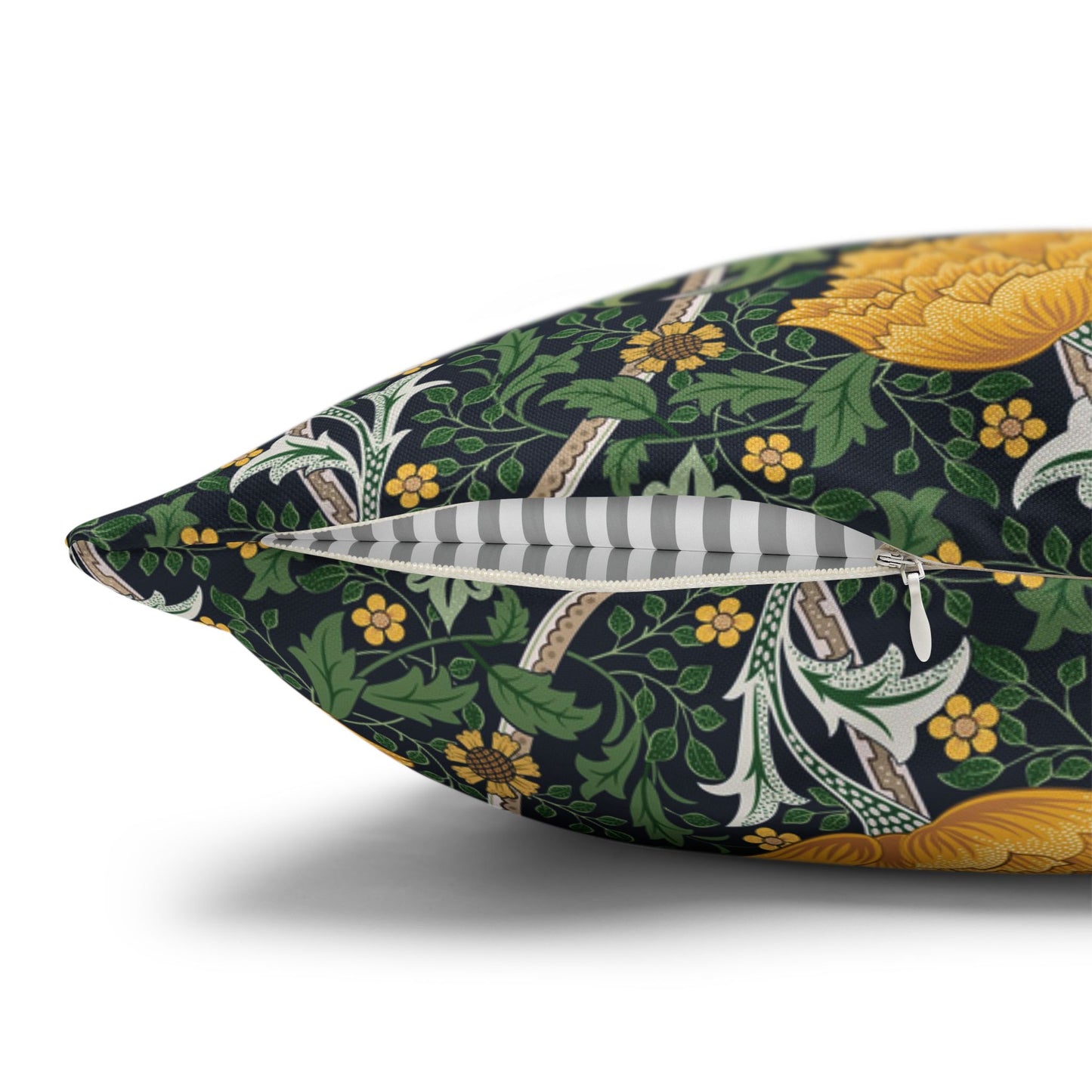 Decorative pillow with floral pattern on a white background