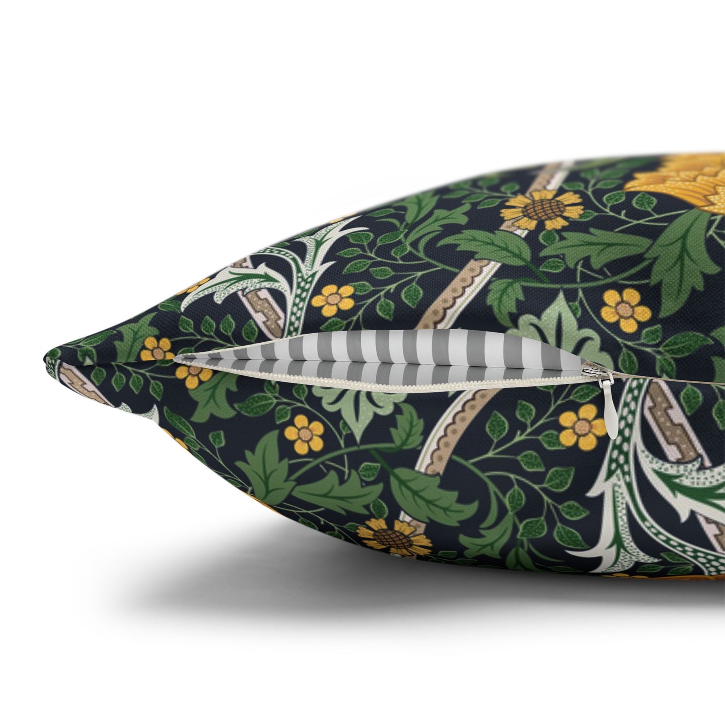 Decorative pillow with floral pattern on a white background