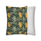 Two pillows, one with a floral pattern and the other with a striped pattern, on a white background.