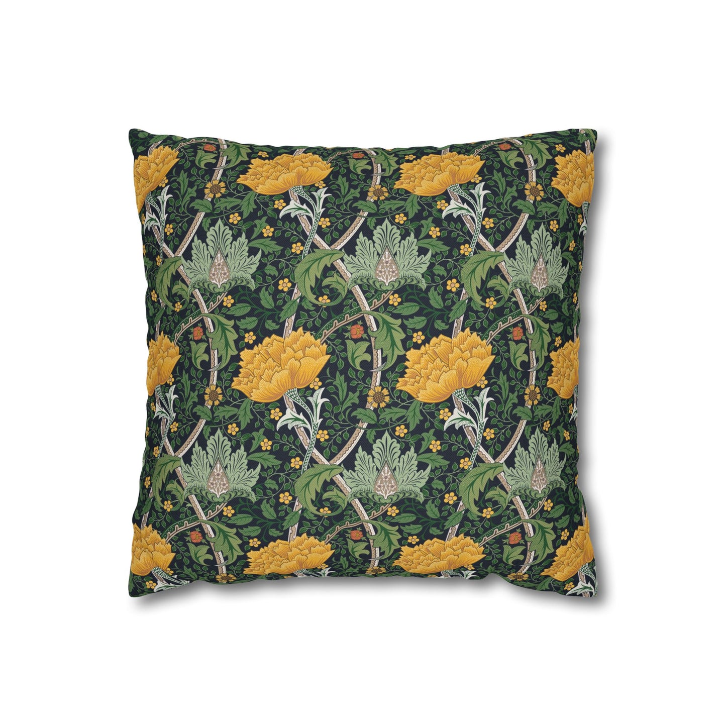 Decorative pillow with floral pattern on a white background