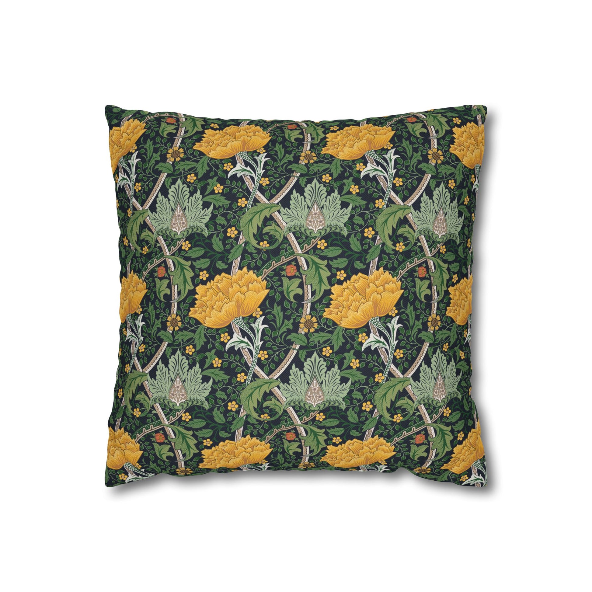 Decorative pillow with floral pattern on a white background